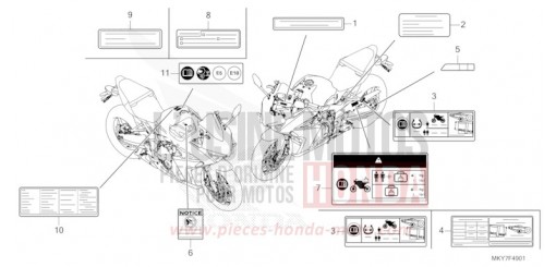 WARNETIKETT (CBR650RA/CBR650RAC) CBR650RAT de 2026